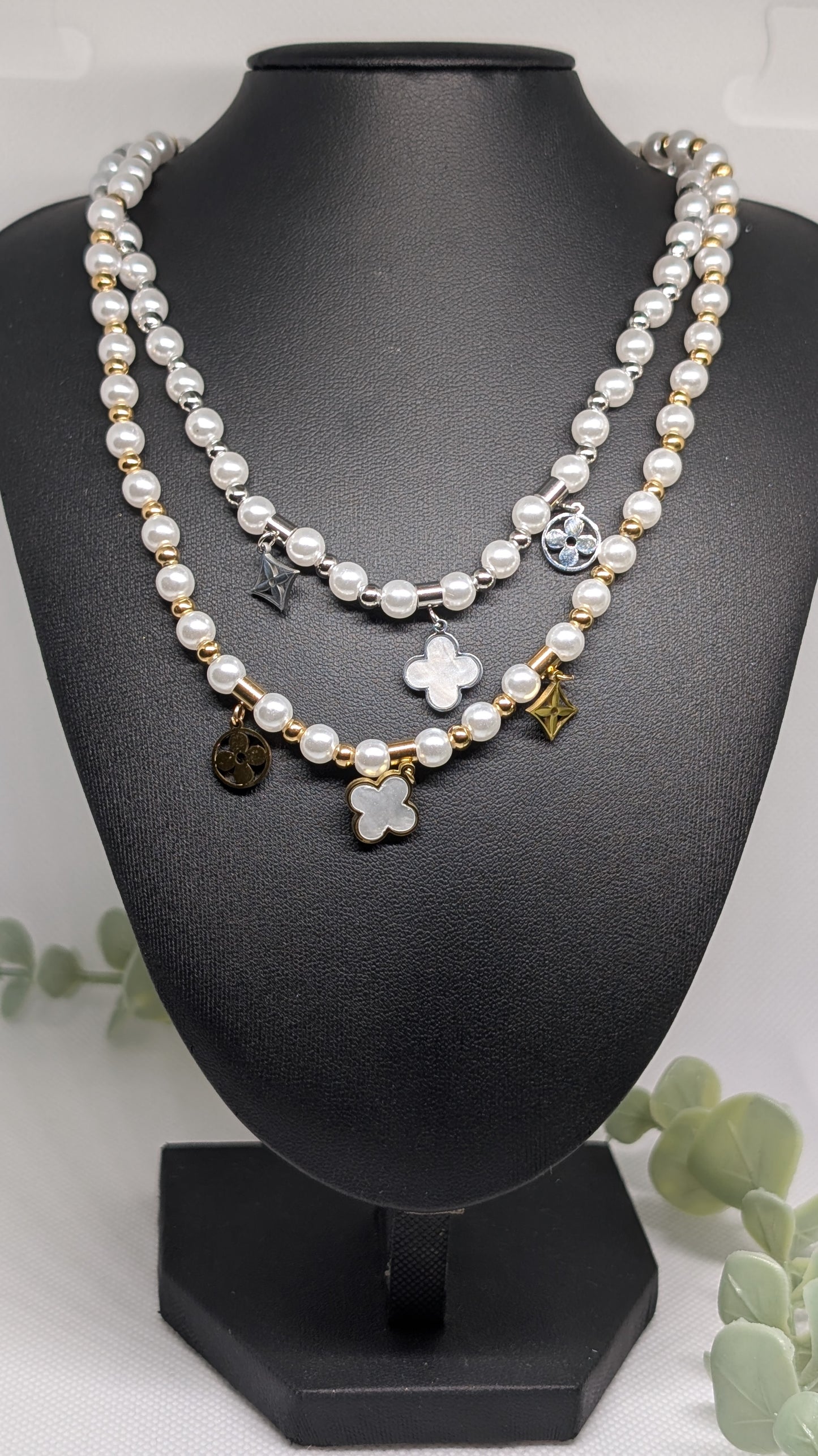 Collier Trèfle nacré